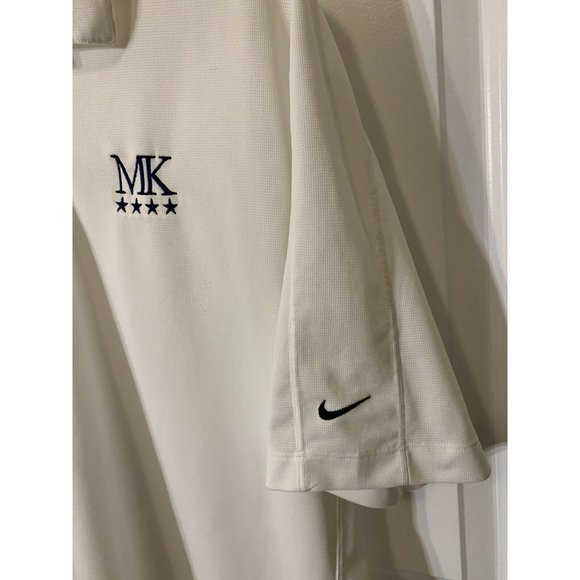 NIKE GOLF DRI-FIT‎ SHORT SLEEVE White Black POLO SHIRT MENS Sz XL MK Logo - Picture 7 of 8